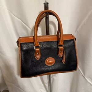 Vintage Dooney & Bourke Black and Brown Leather Handbag